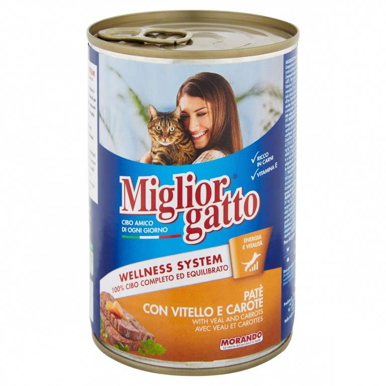 MORANDO GATTO LATTINA GR.405 PATÈ VITELLO/CAROTE