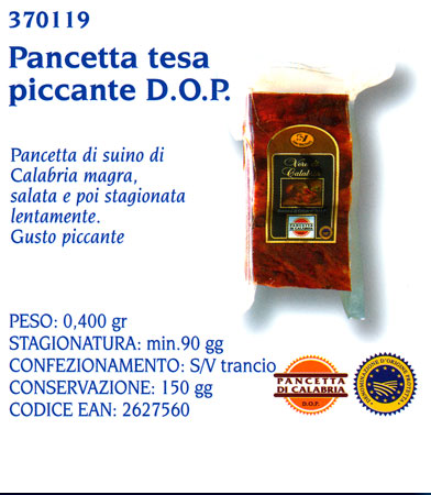 PANCETTA TESA S.VINCENZO DOP PICC. AL KG.