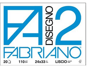 ALBUM DISEGNO FABRIANO F2 FG10 LISCIO 24X33 PZ.1