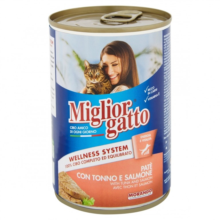 MORANDO GATTO LATTINA GR.405 PATÈ TONNO/SALMONE