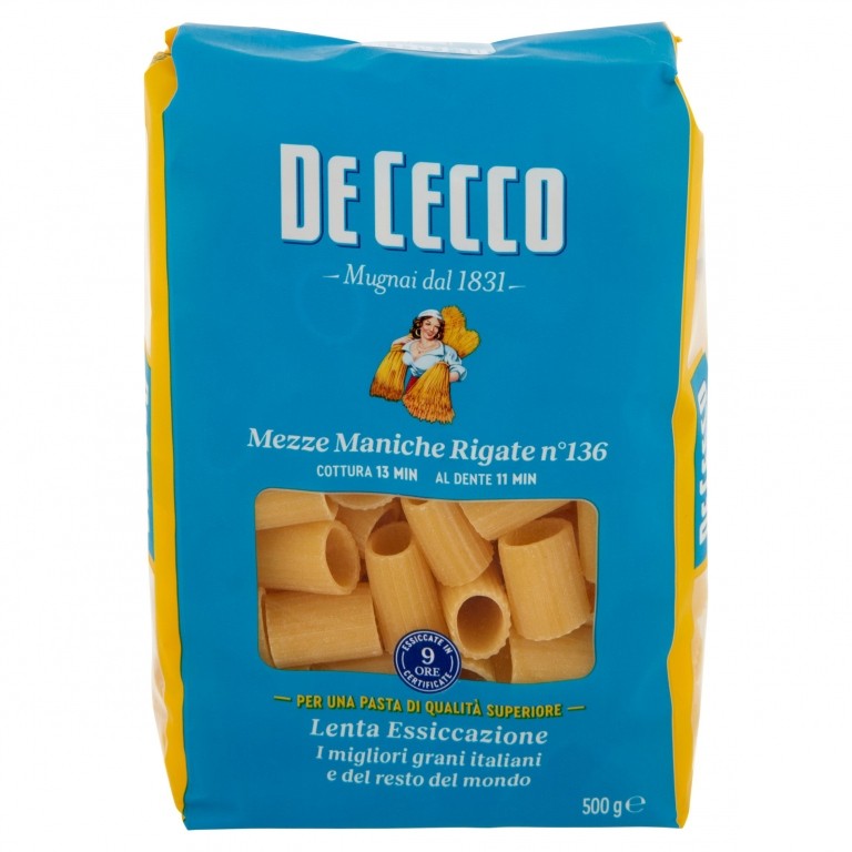 PASTA DE CECCO MEZZE MANICHE RIG.N.136 GR500