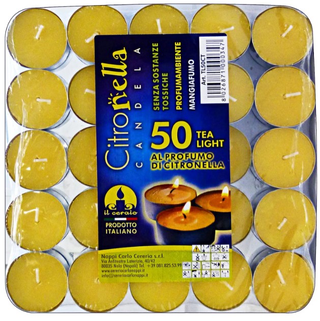 50 TEA LIGHT ALLA CITRONELLA                      