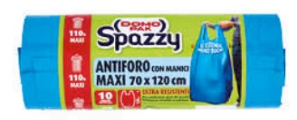 SACC.NETT.SPAZZY AZZURRO C/MANICO 70X120 LT110    