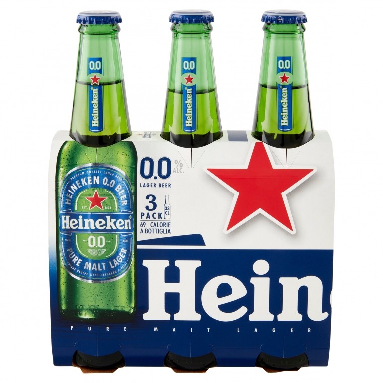 BIRRA HEINEKEN 0.0.ANALCOLICA CL.33X3             