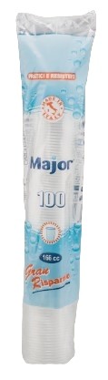 BICCHIERI MAJOR PP CC.166 TRASPARENTE PZ100
