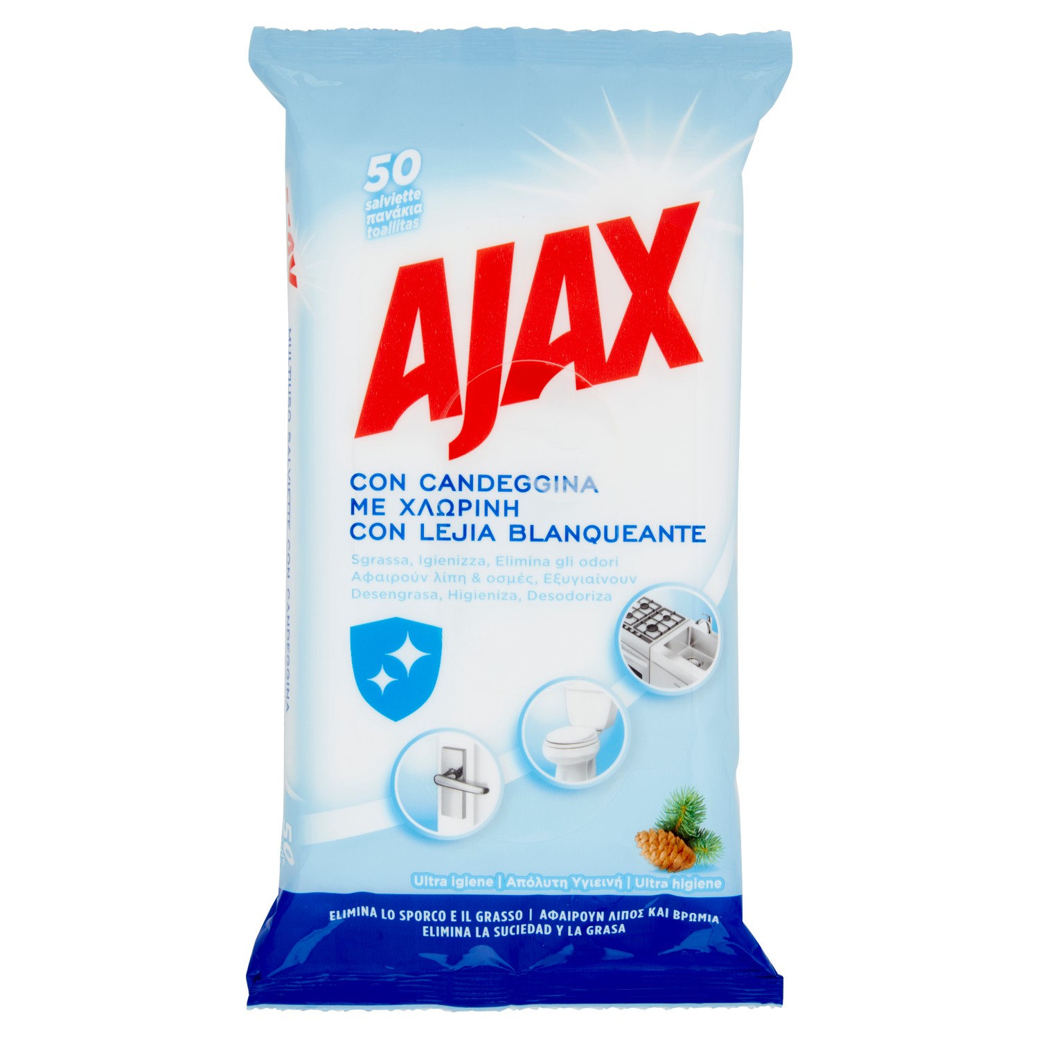 AIAX SALVIETTINE MULTISUPERFICI IGIENIZZANTI X50