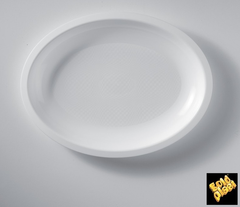 PIATTO OVALE PP BIANCO D.22,5 PZ.25