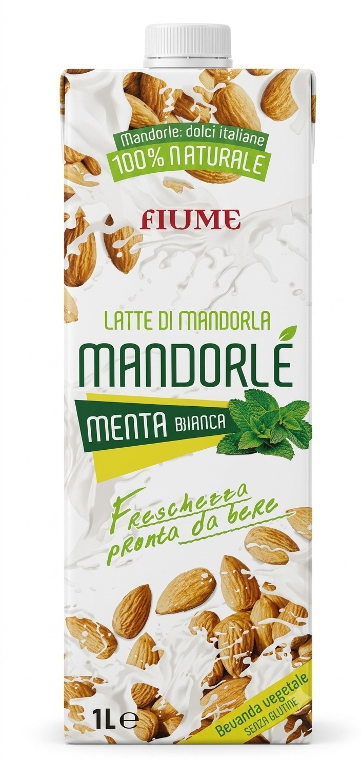 LATTE DI MANDORLA MANDORLE'MENTA BIANCA LT.1 BK