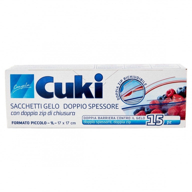 SACCH.GELO CUKI DOPPIO SPESSORE CON ZIP PICCOLO   