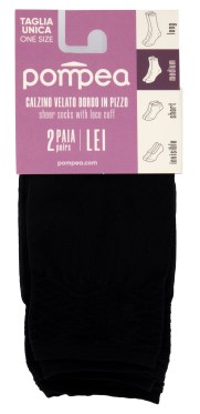 POMPEA CALZINO LADY X2 NERO T.UNICA