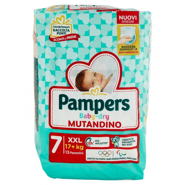 PANN.PAMPERS BABY DRY MUTANDINO N.7 PZ.13 17+ XXL