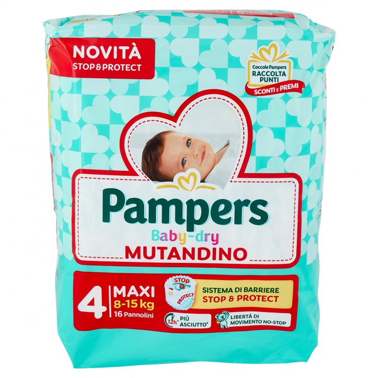 PANN.PAMPERS BABY DRY MUTANDINO N.4 PZ.16 MAXI