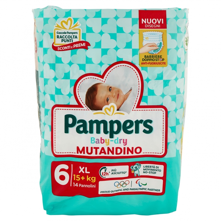 PANN.PAMPERS BABY DRY MUTANDINO N.6 XL