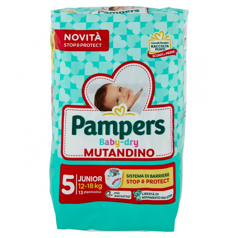 PANN.PAMPERS BABY DRY MUTANDINO N.5 JUNIOR