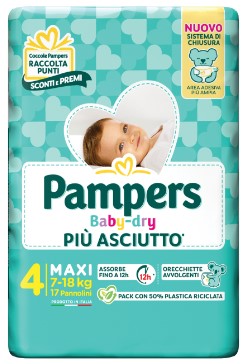 PANN.PAMPERS BABY DRY N.4 PZ.17 KG.7-18 MAXI