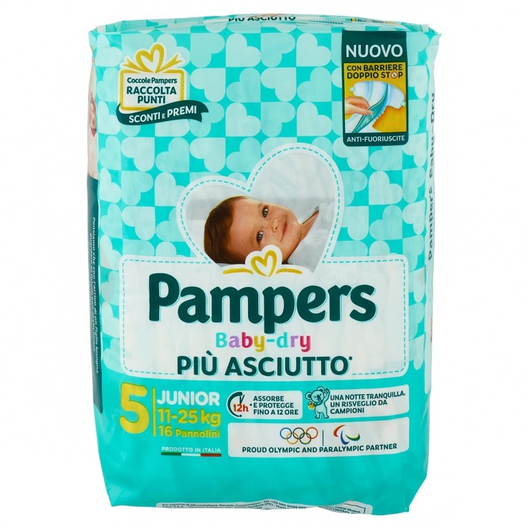 PANN.PAMPERS BABY DRY N.5 PZ.16 KG.11-25 JUNIOR