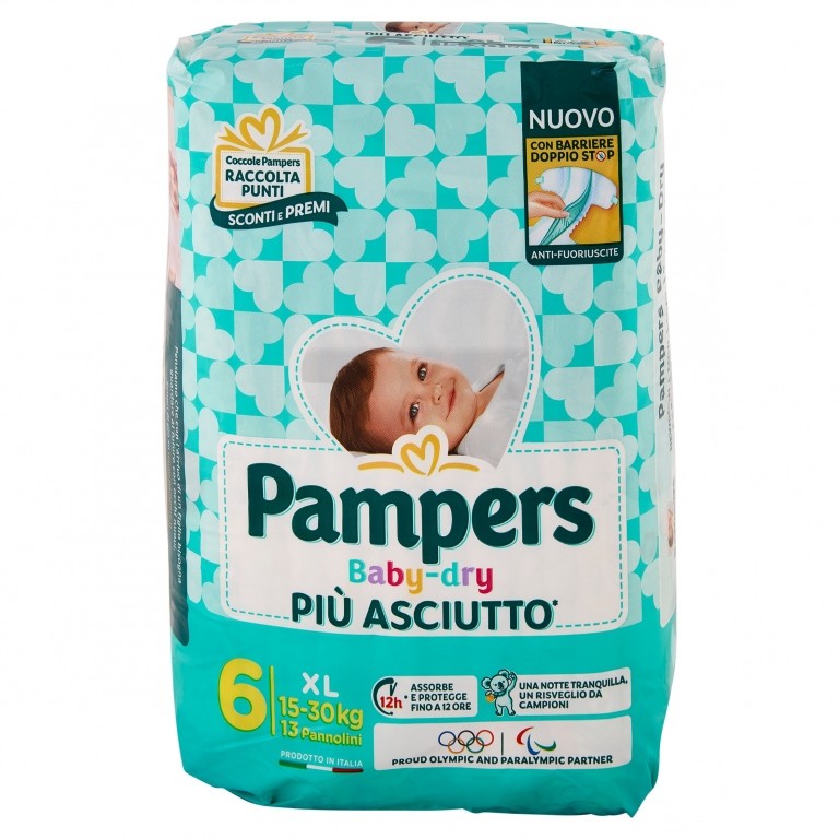 PANN.PAMPERS BABY DRY N.6 PZ.13 KG.15-30 LARGE