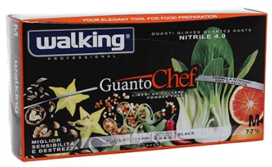 GUANTI CHEF NERO WALKING NITRILE TG.M PZ.100