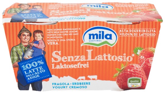 YOGURT MILA SENZA LATTOSIO FRAGOLA GR.125X2