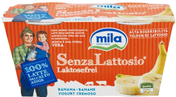 YOGURT MILA SENZA LATTOSIO BANANA GR.125X2