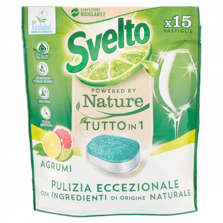 SVELTO LAVASTOVIGLIE TABS X15 TUTTO IN UNO AGRUMI