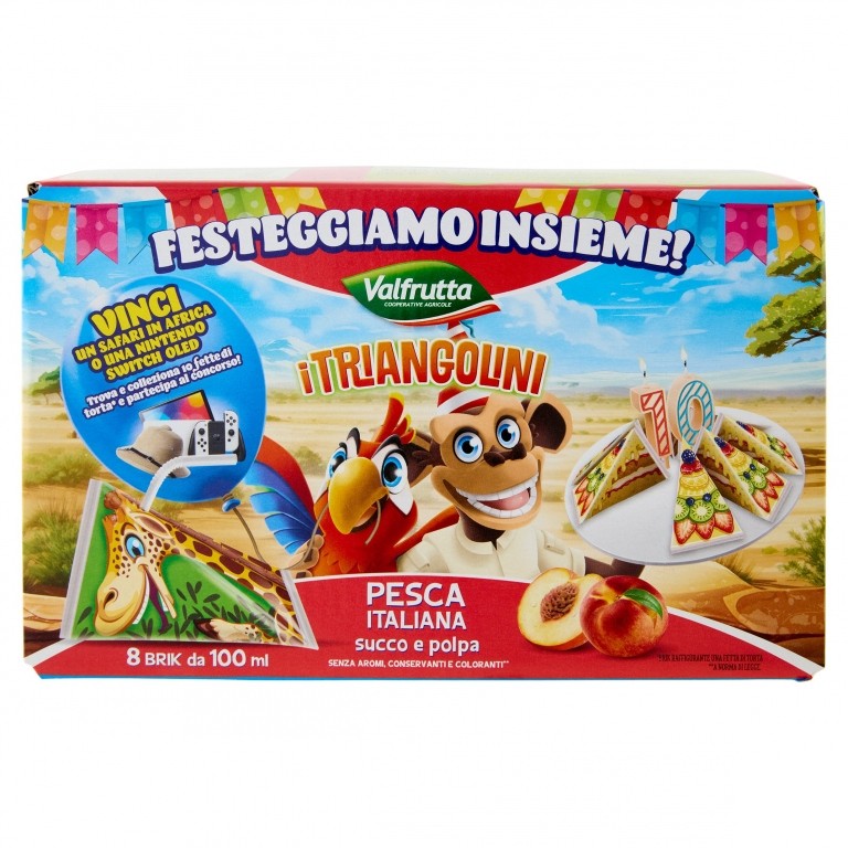 SUCCHI VALFRUTTA PESCA ML100X8PZ TRIANGOLINI      