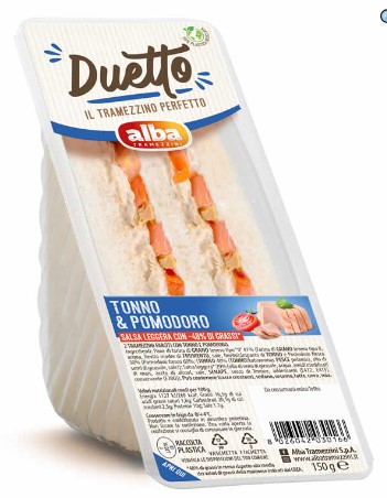 TRAMEZZINI DUETTO TONNO POMODORO E SALSA ALBA 150G
