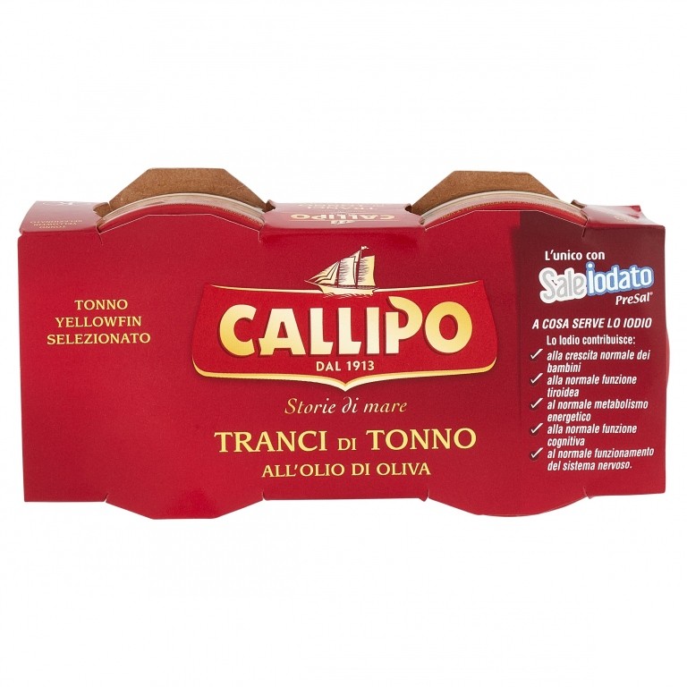 TONNO CALLIPO RIS.ORO O.O.GR.70X2 VASO VETRO