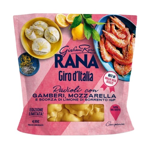 RANA GIRO D'ITALIA RIPIENI GAMB-MOZZ-LIMONE 250GR 