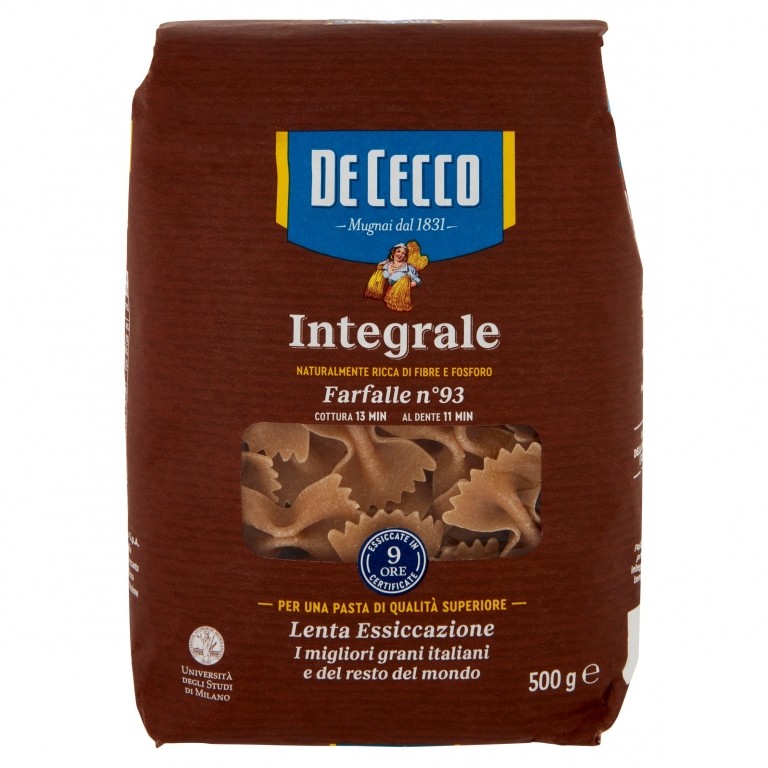 PASTA DE CECCO INTEGR.FARFALLE N93 G500