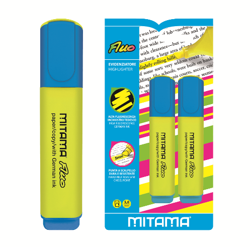 EVIDENZIATORE MITAMA FLUO PUNTA SCALP.BL3+1