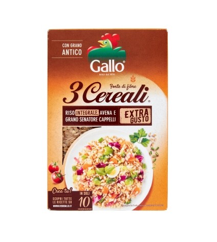 RISO GALLO 3 CEREALI INTEGR.AVENA&GRANO GR.400