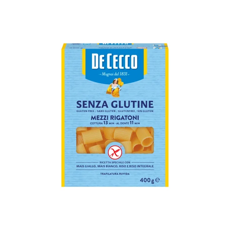 PASTA DE CECCO S/GLUT.MEZ/RIGATONI N.26 GR400