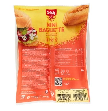MINI BAGUETTE SCHAR GR.75X2 S/GLUTINE