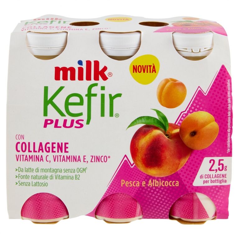 MILK PLUS COLLAGENE KEFIR BERE PESCA/ALB. 6X100G  