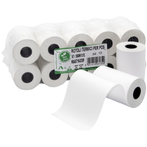 ROTOLO CARTA TERMICA X POS 57/35/12 X10 ROTOLI