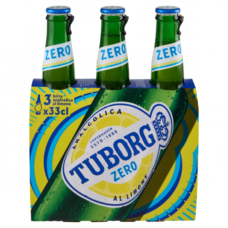BIRRA TUBORG ZERO LEMON CL.33X3                   