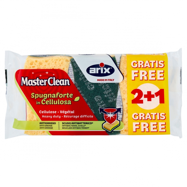 ARIX SPUGNA FIBRA FORTE MASTERCLEAN 2+1