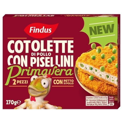 COTOLETTE POLLO C/PISELLINI PRIMAVERA FINDUS G270