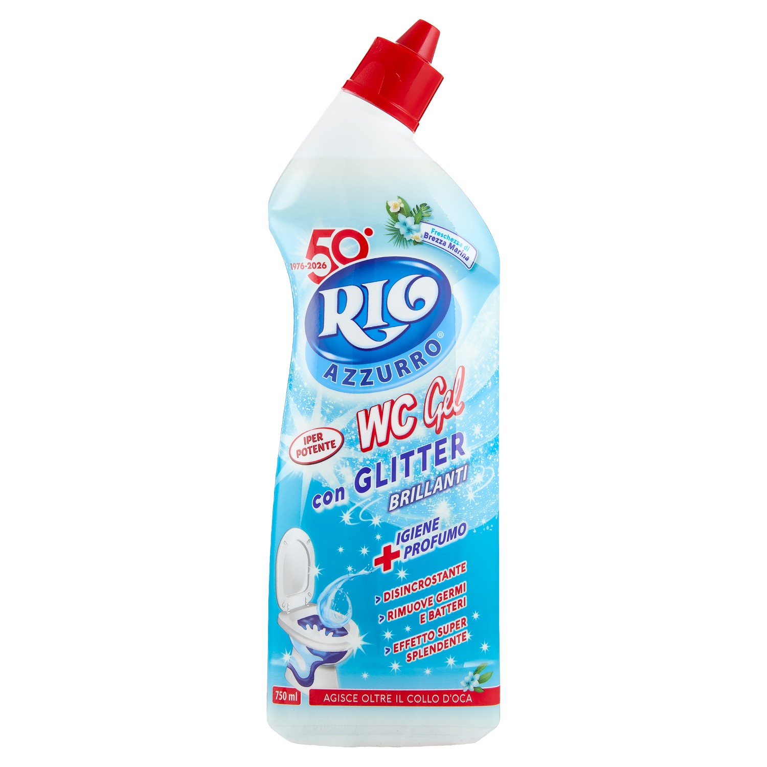 RIO WC AZZURRO CON GLITTER ML.750