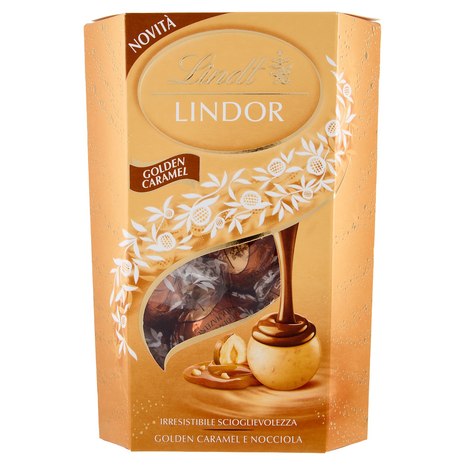 LINDT CORNET GOLDEN CARAMEL E NOCCIOLE GR.200