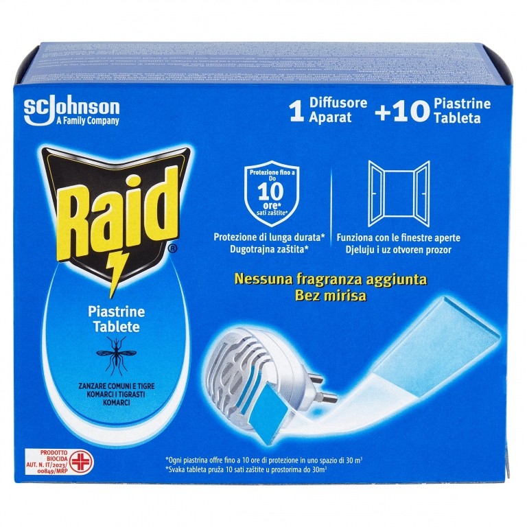RAID PIASTRINE ANTIZANZARE BASE+10 PIASTRINE      