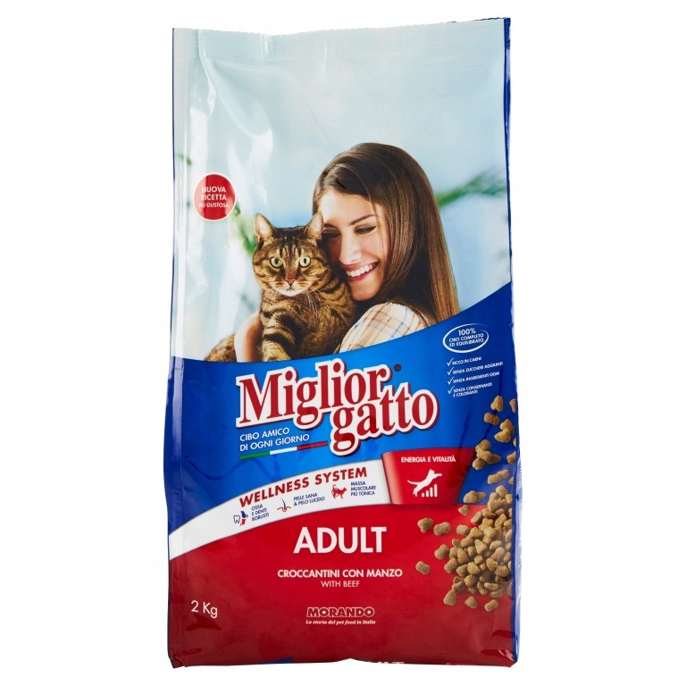 MORANDO GATTO CROCCHETTE KG.2 MANZO/FEGATO ADULT