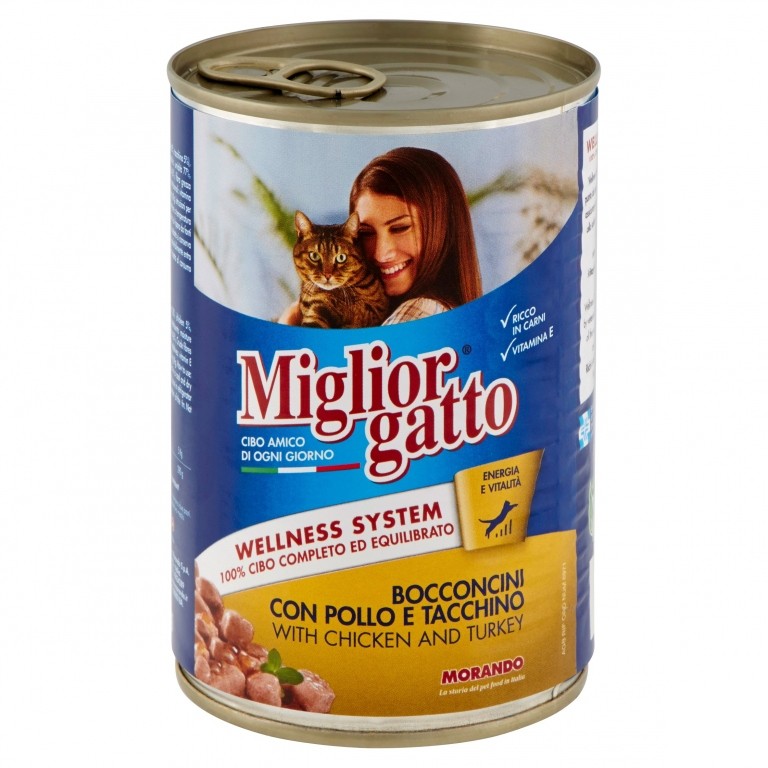 MORANDO GATTO LATTINA GR.405 POLLO/TACCHINO
