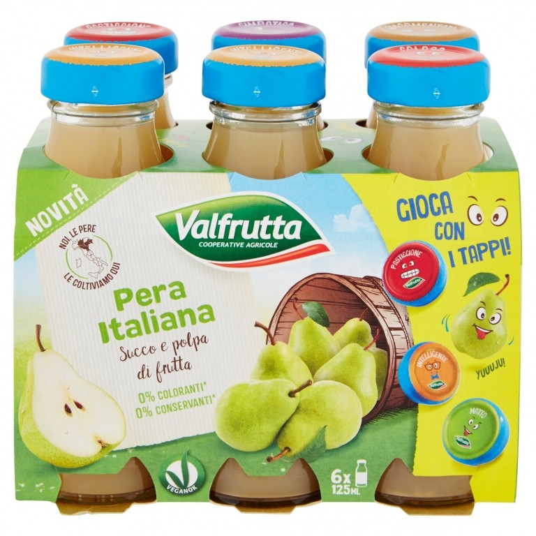 SUCCHI VALFRUTTA PERA ML.125X6                    